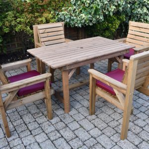 4FT Straight Table With 4 Chairs